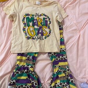 Mardi Gras Kids Pajama Set - Multicolor